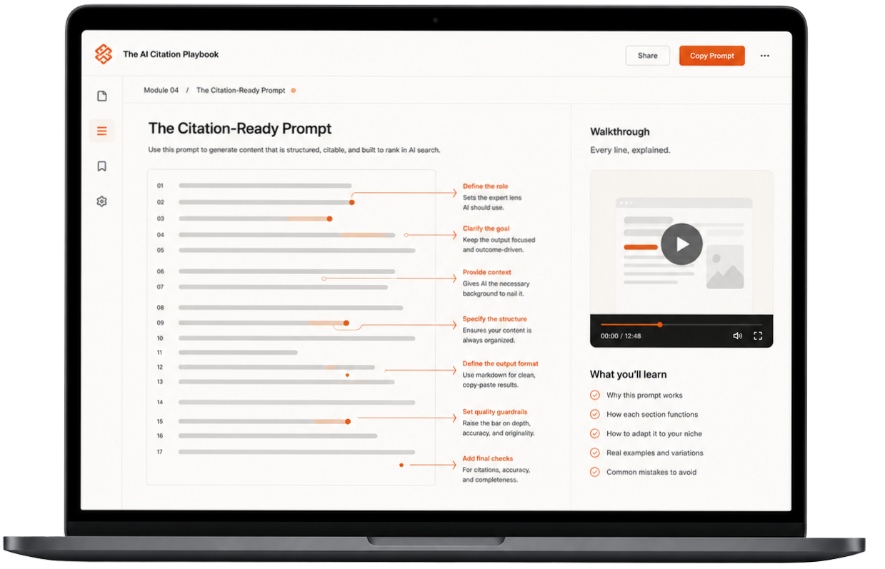 Preview of the citation-ready AI prompt